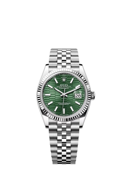 Rolex Datejust 36 Ref. 126234 Green Palm Motif Dial Jubilee