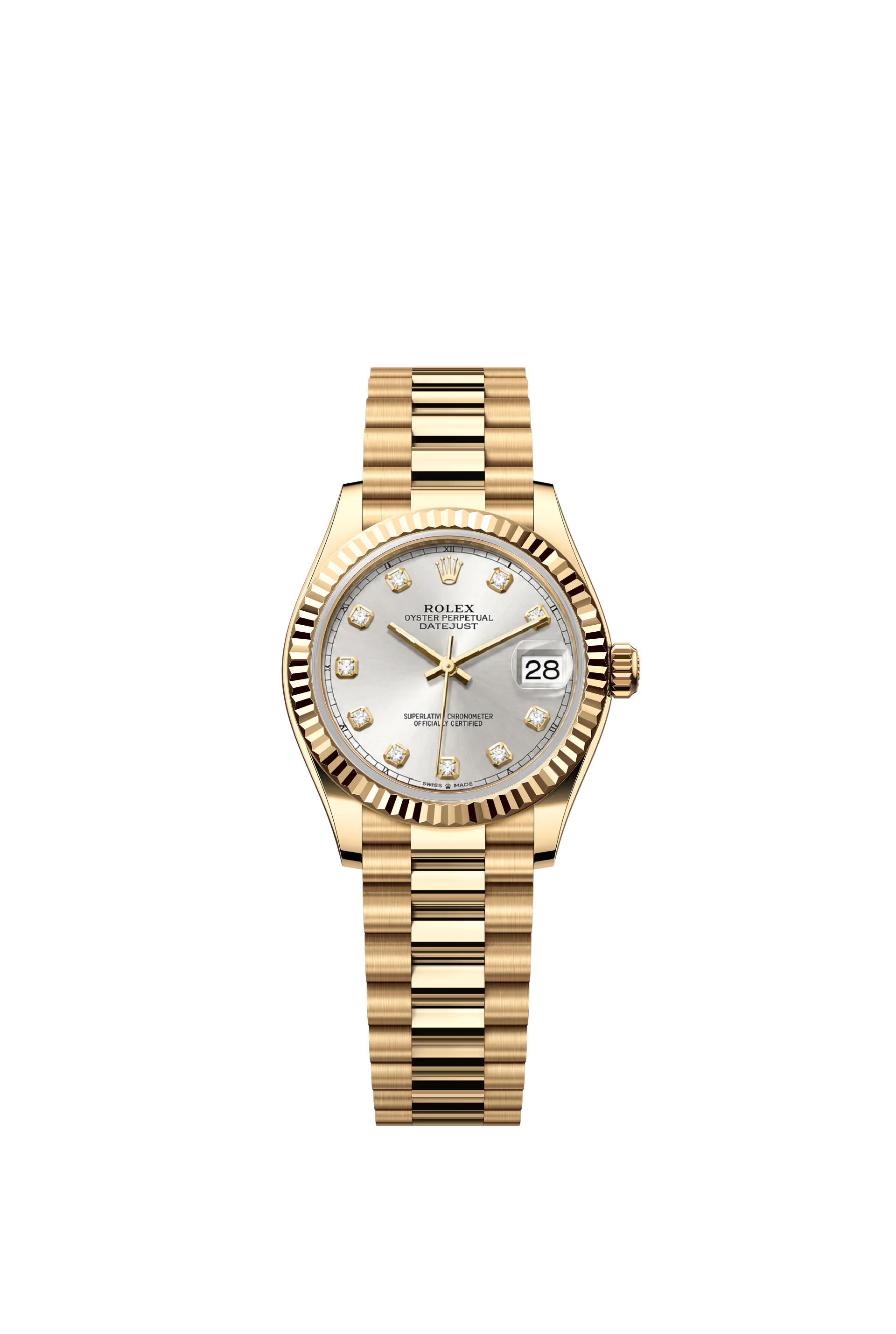 Rolex Datejust 31 Ref. 278278 White Mother of Pearl Diamond Dial President Bracelet