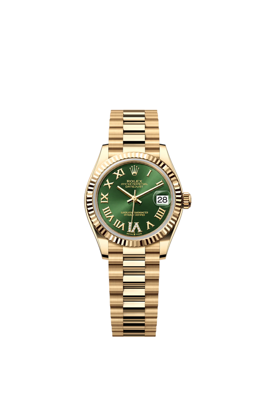 Rolex Datejust 31 Ref. 278278 Olive Green Roman VI IX Diamond Dial President Bracelet