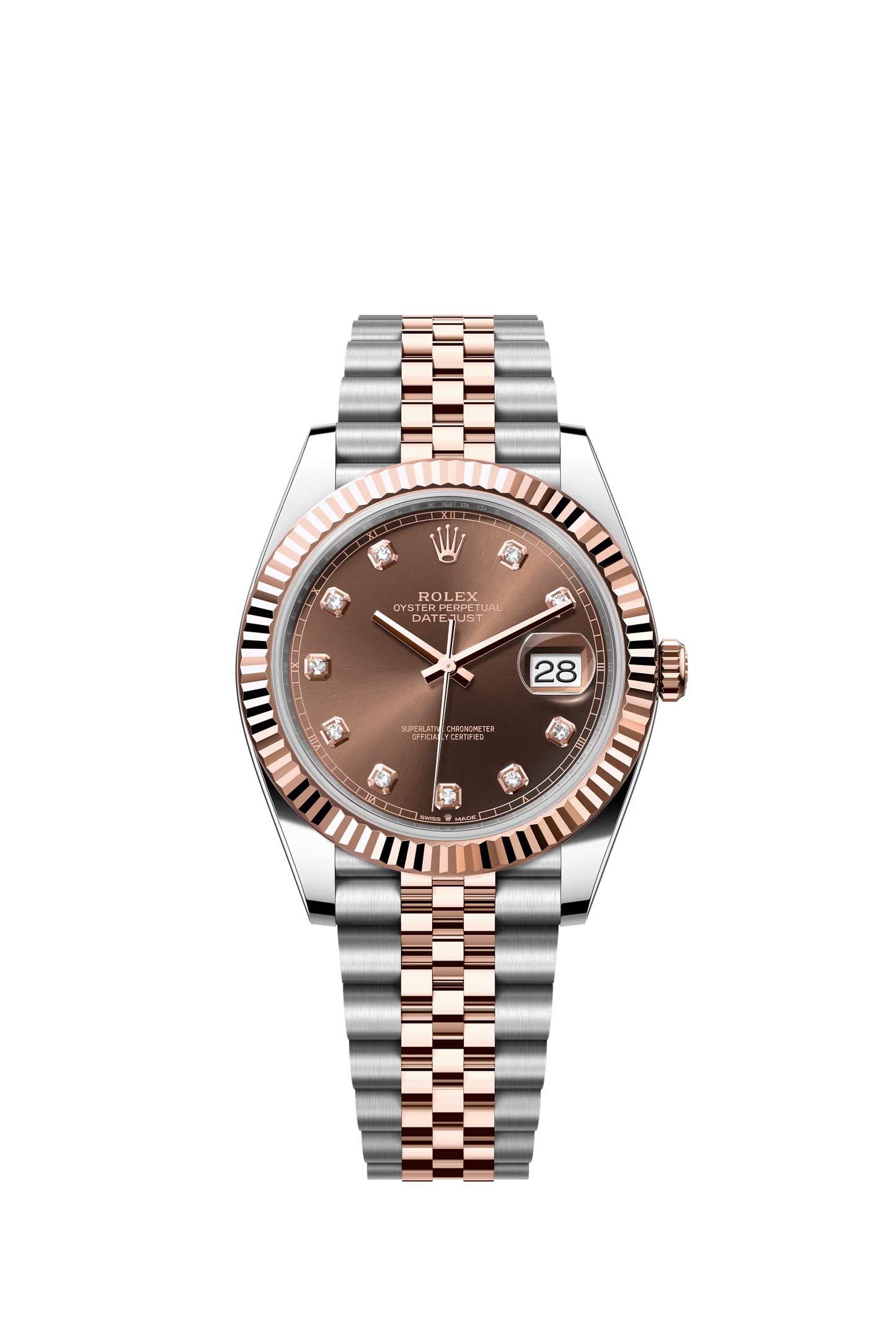 Rolex Datejust 41 Ref. 126331 Chocolate Diamond Dial Fluted Bezel Jubilee Bracelet

