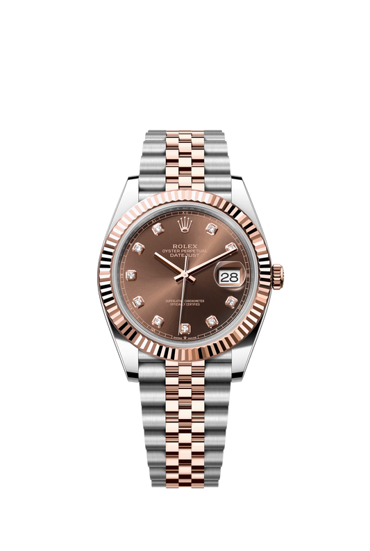 Rolex Datejust 41 Ref. 126331 Chocolate Diamond Dial Fluted Bezel Jubilee Bracelet

