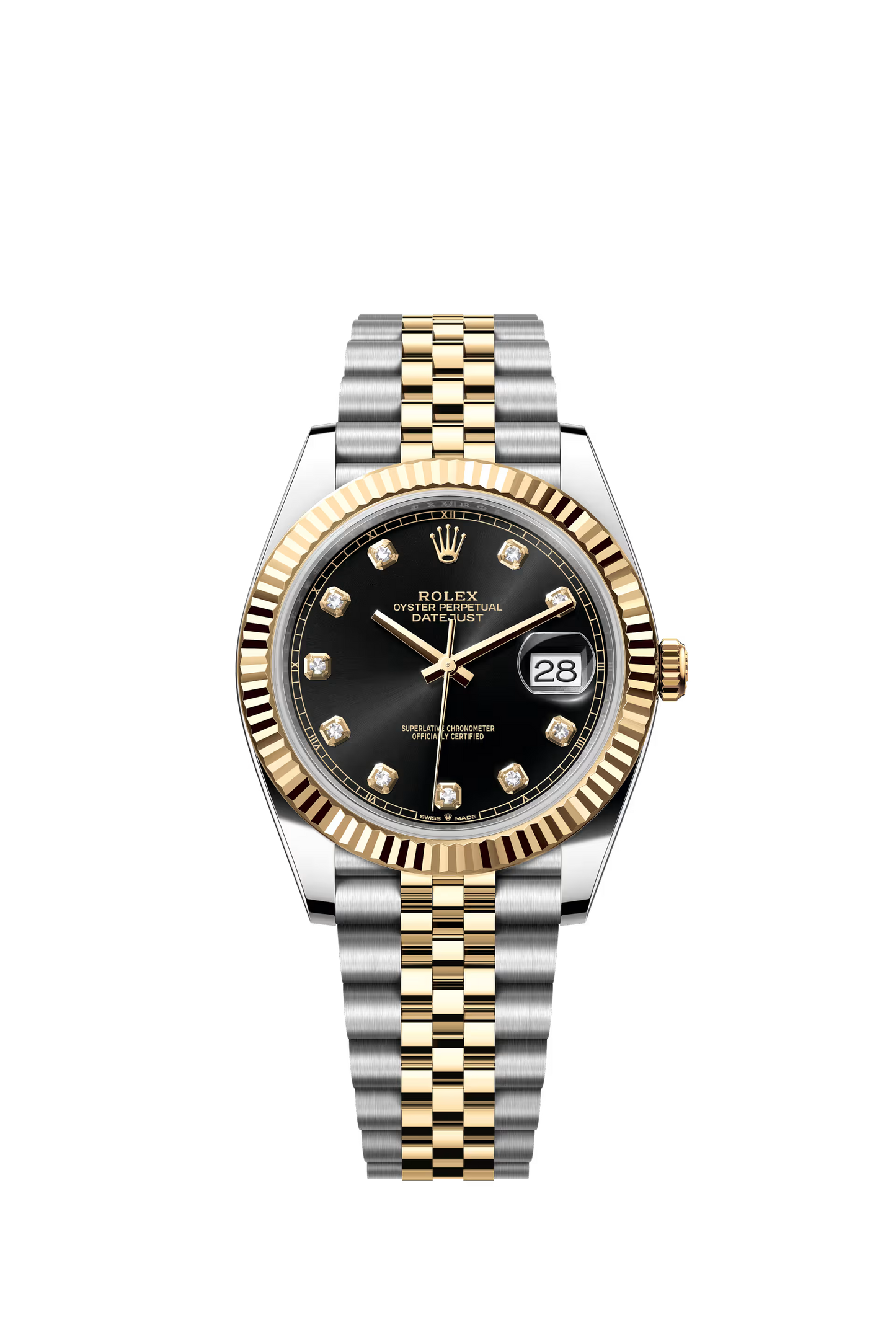 Rolex Datejust 41 Ref. 126333 Black Diamond Dial Fluted Bezel Jubilee Bracelet

