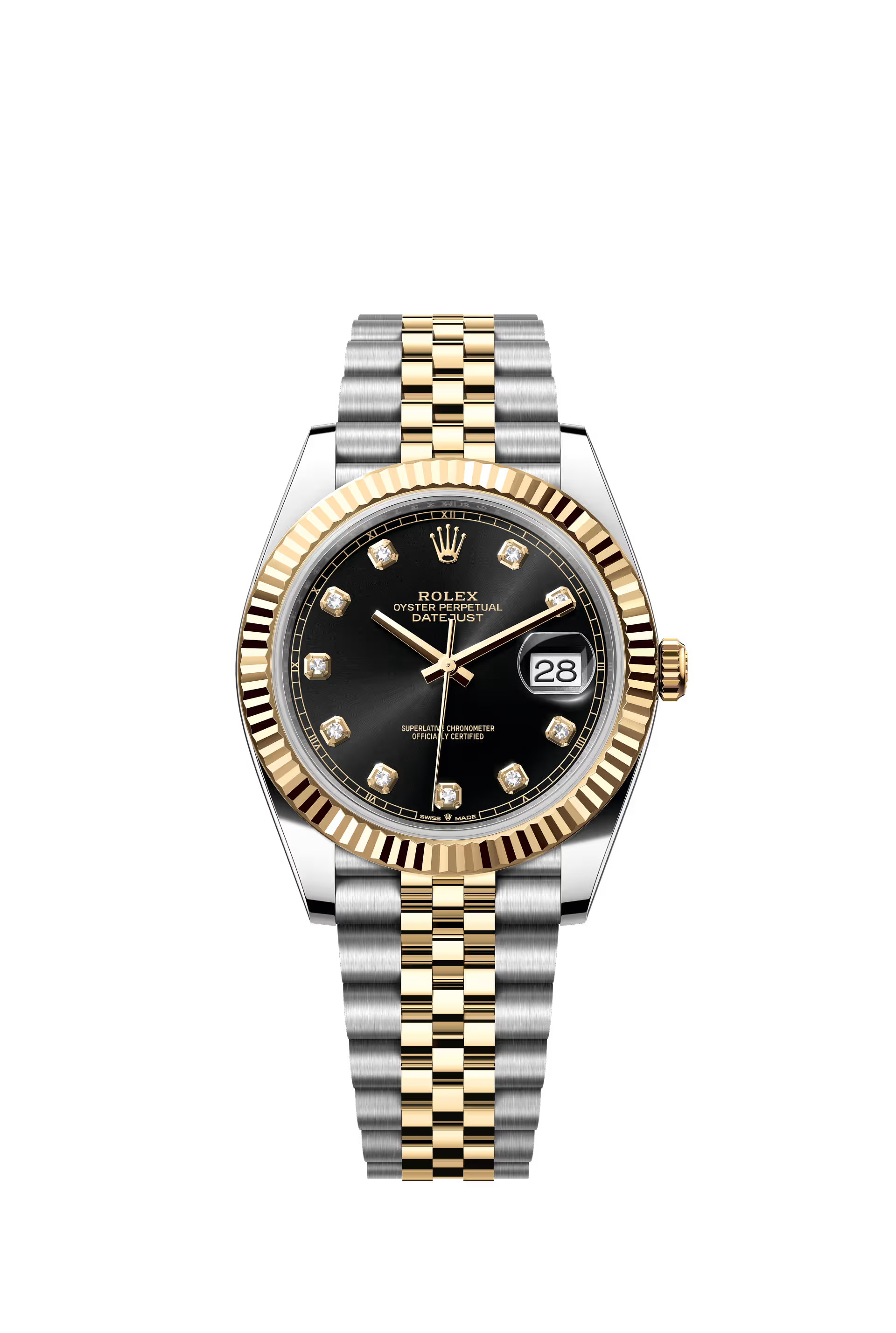 Rolex Datejust 41 Ref. 126333 Black Diamond Dial Fluted Bezel Jubilee Bracelet
