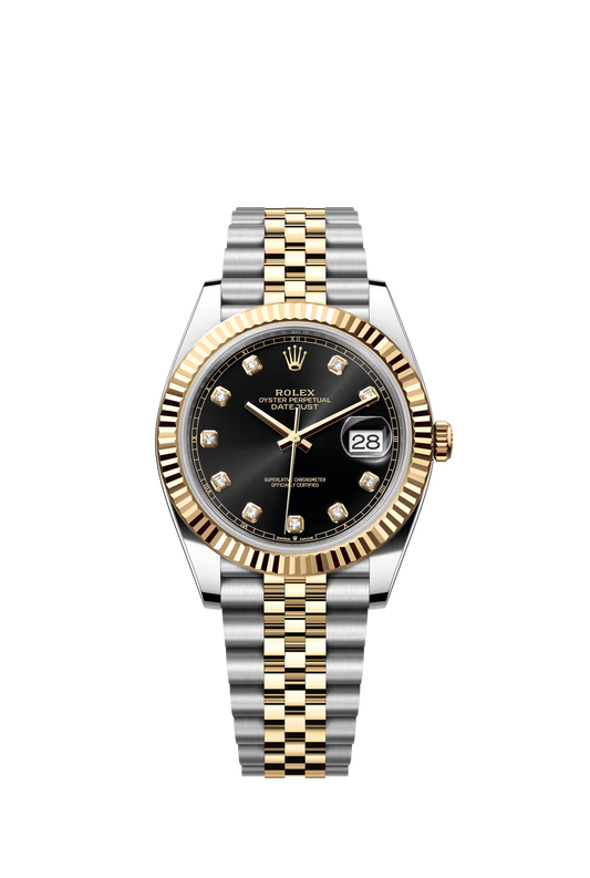 Rolex Datejust 41 Ref. 126333 Black Diamond Dial Fluted Bezel Jubilee Bracelet
