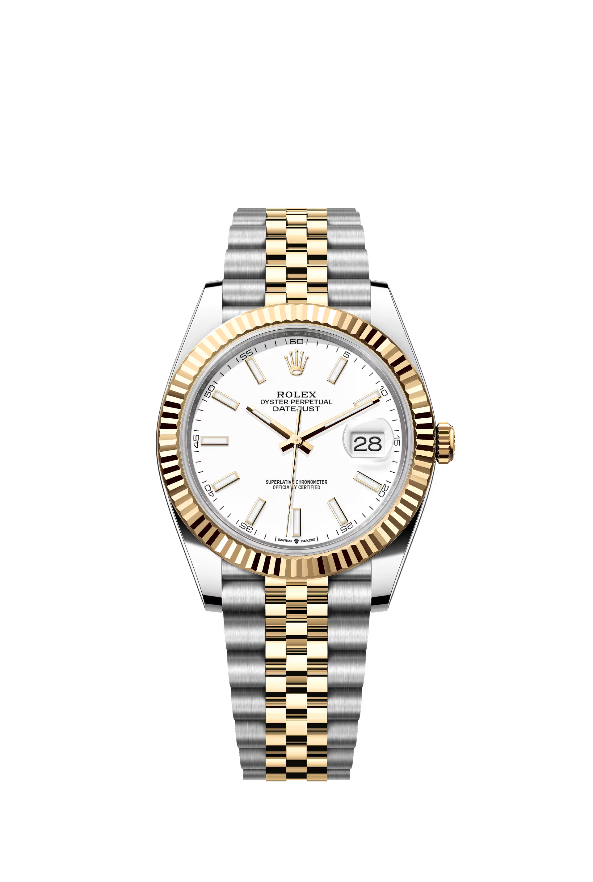 Rolex Datejust 41 Ref. 126333 White Dial Fluted Bezel Jubilee Bracelet

