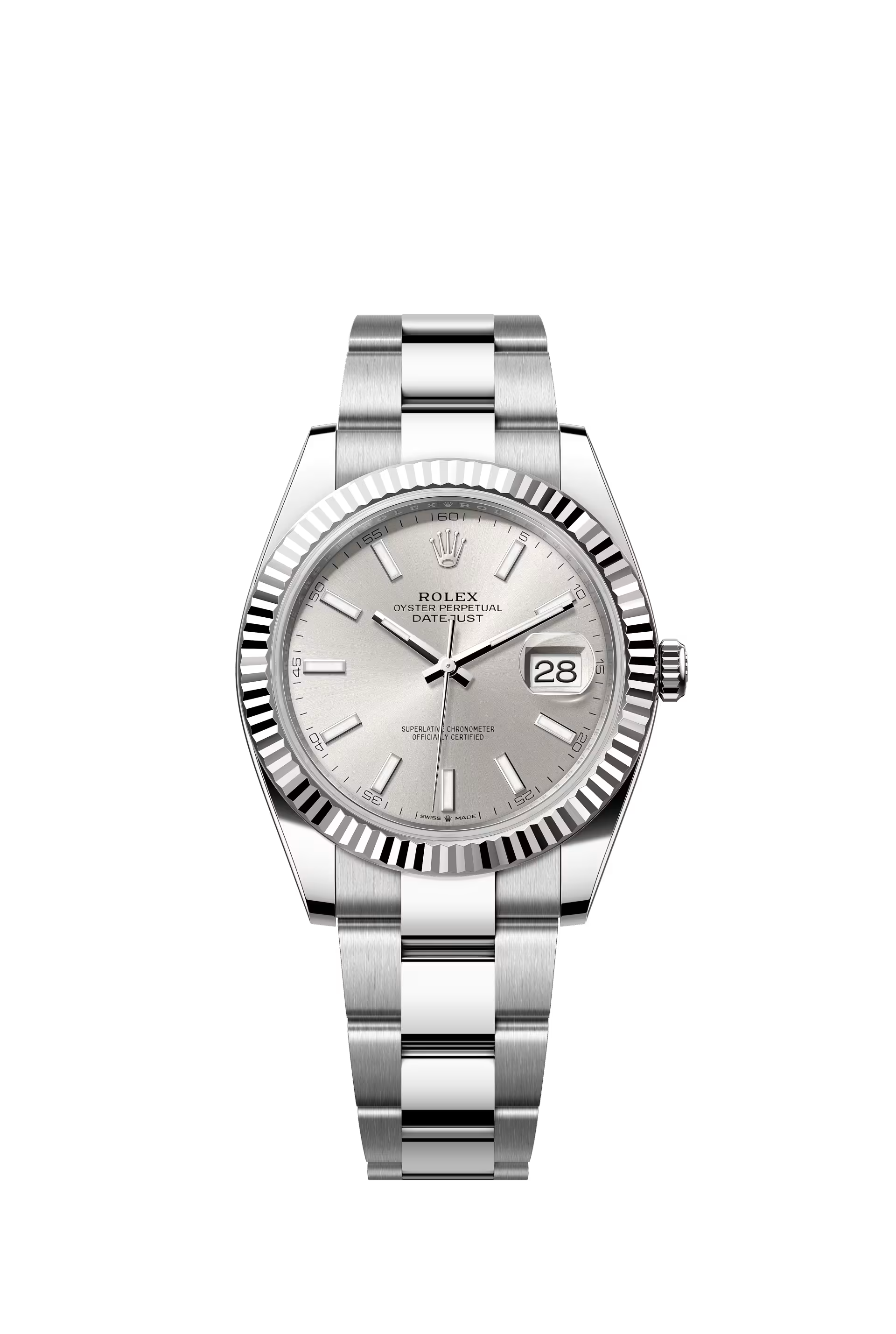 Rolex Datejust 41 Ref. 126334 Silver Dial Fluted Bezel Oyster Bracelet
