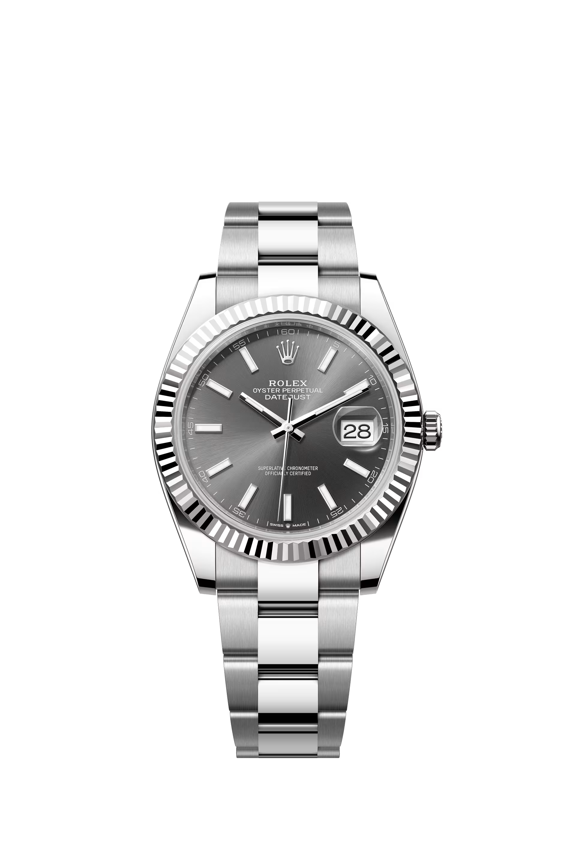 Rolex Datejust 41 Ref. 126334 Slate Dial Fluted Bezel Oyster Bracelet