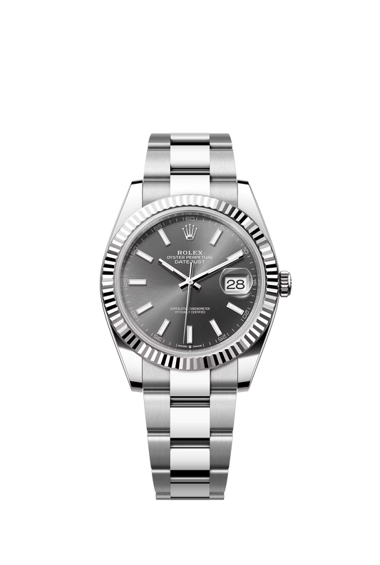 Rolex Datejust 41 Ref. 126334 Slate Dial Fluted Bezel Oyster Bracelet