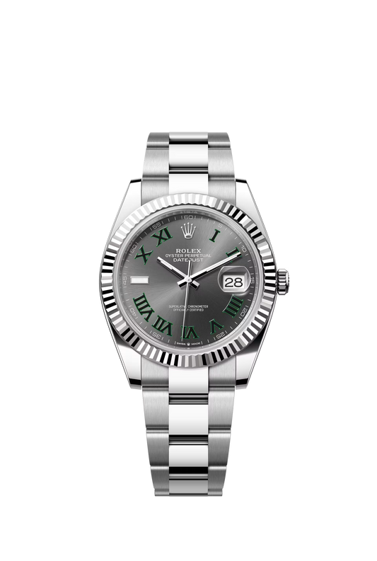 Rolex Datejust 41 Ref. 126334 Wimbledon Dial Fluted Bezel Oyster Bracelet
