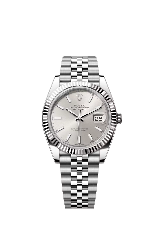 Rolex Datejust 41 Silver Dial Fluted Bezel Jubilee Bracelet