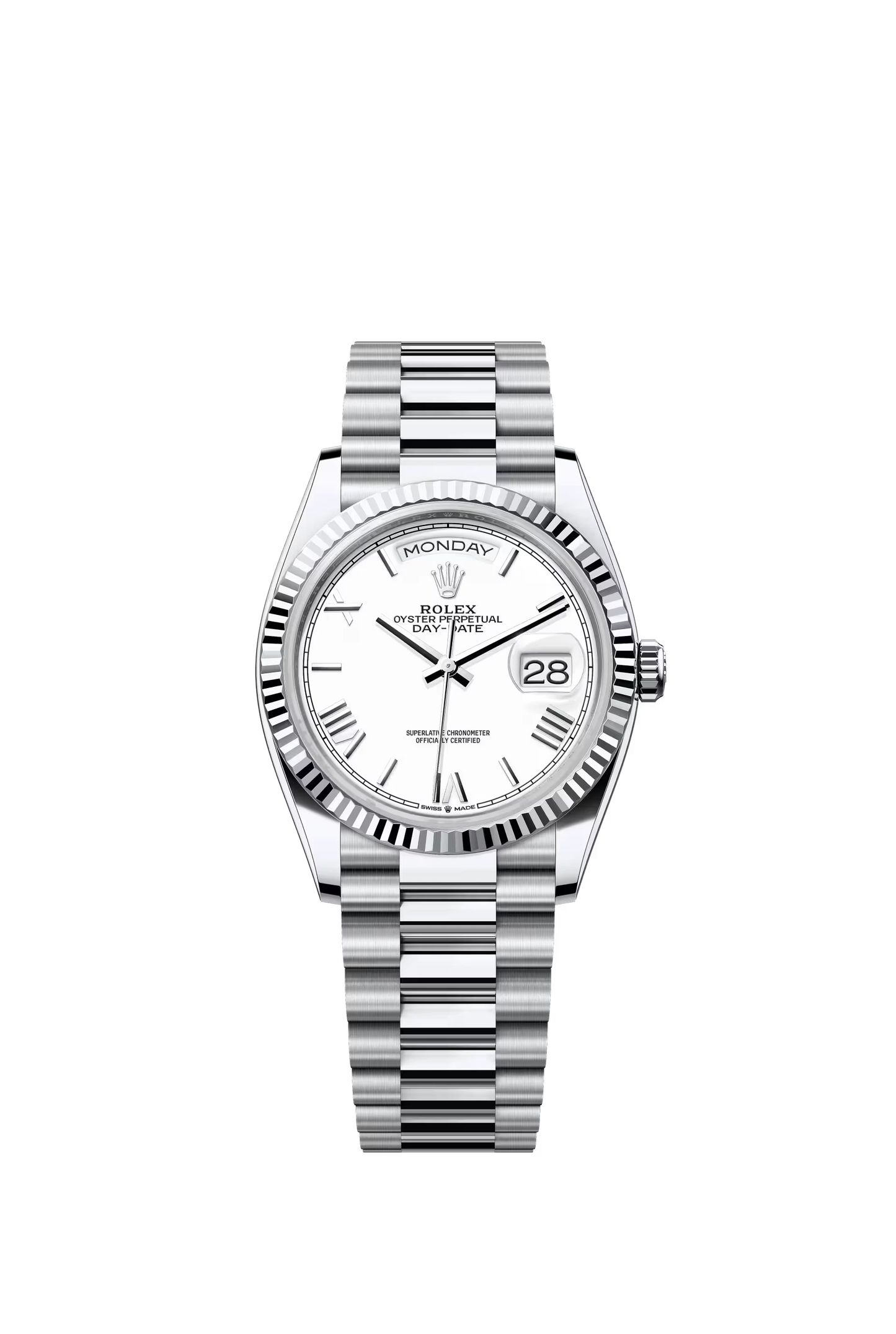 Rolex Day Date 36 mm Platinum White Dial Roman Markers Ref. 128236
