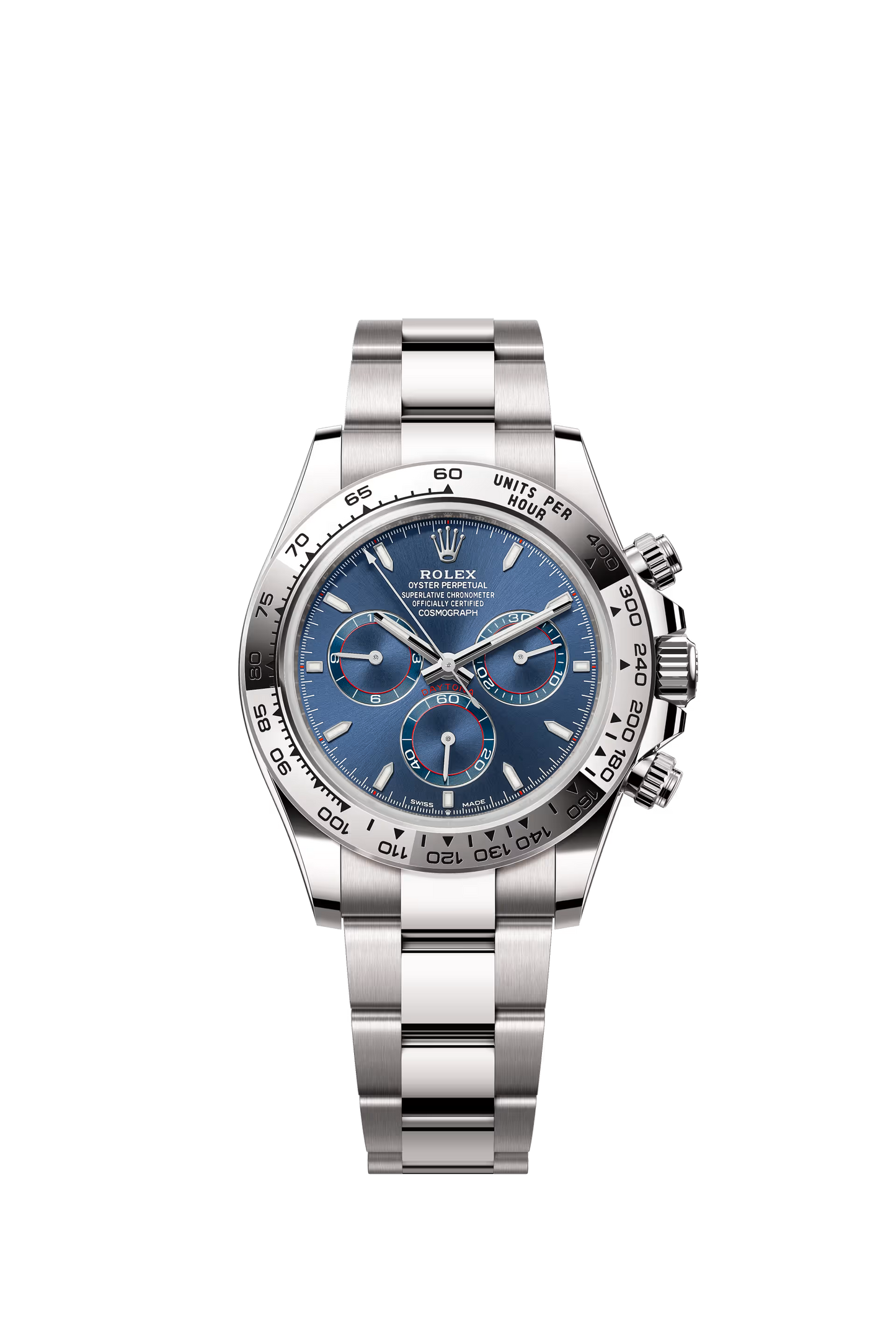 Rolex Cosmograph Daytona 40 mm ref 126509 in white gold with blue dial
