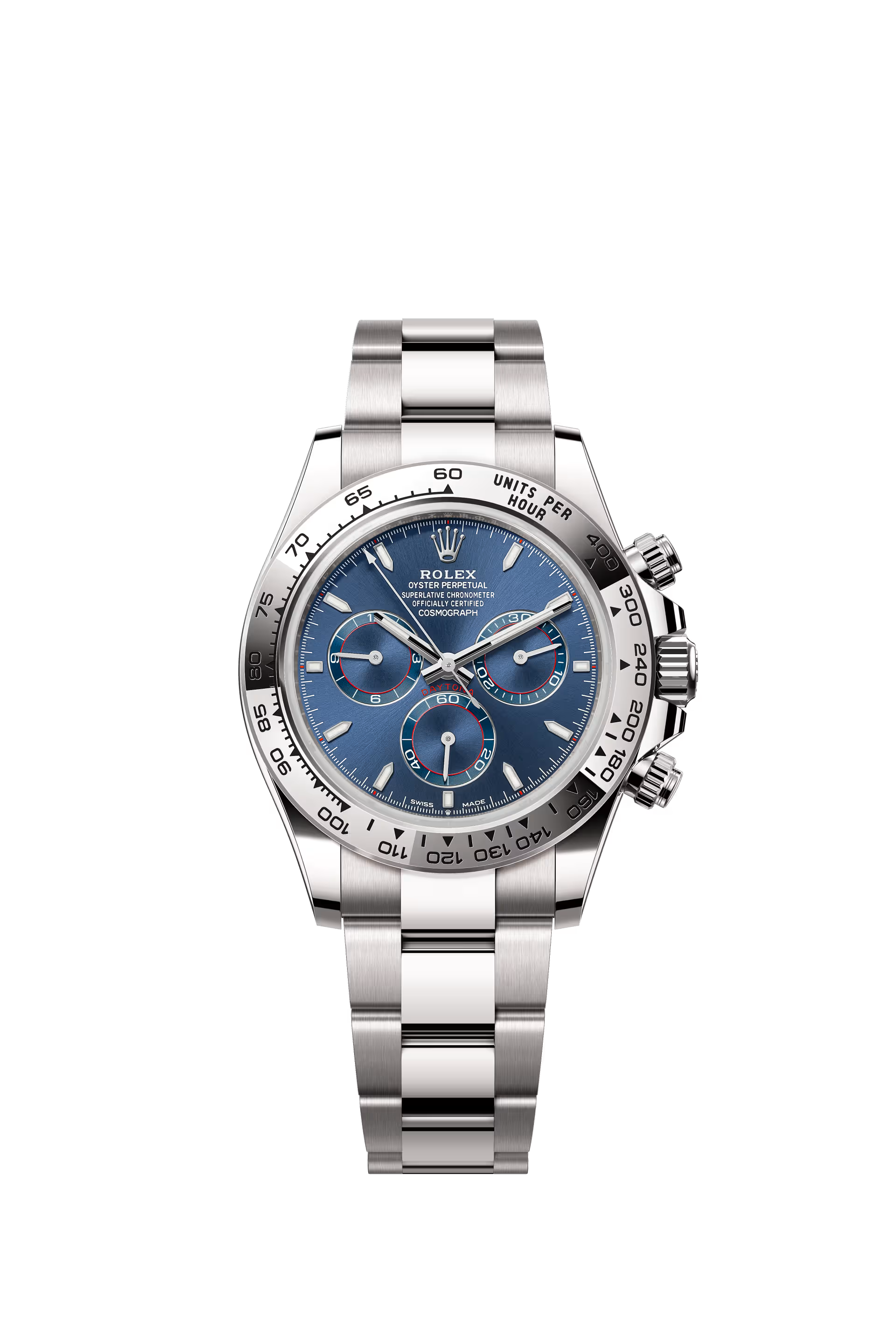 Rolex Cosmograph Daytona 40 mm ref 126509 in white gold with blue dial