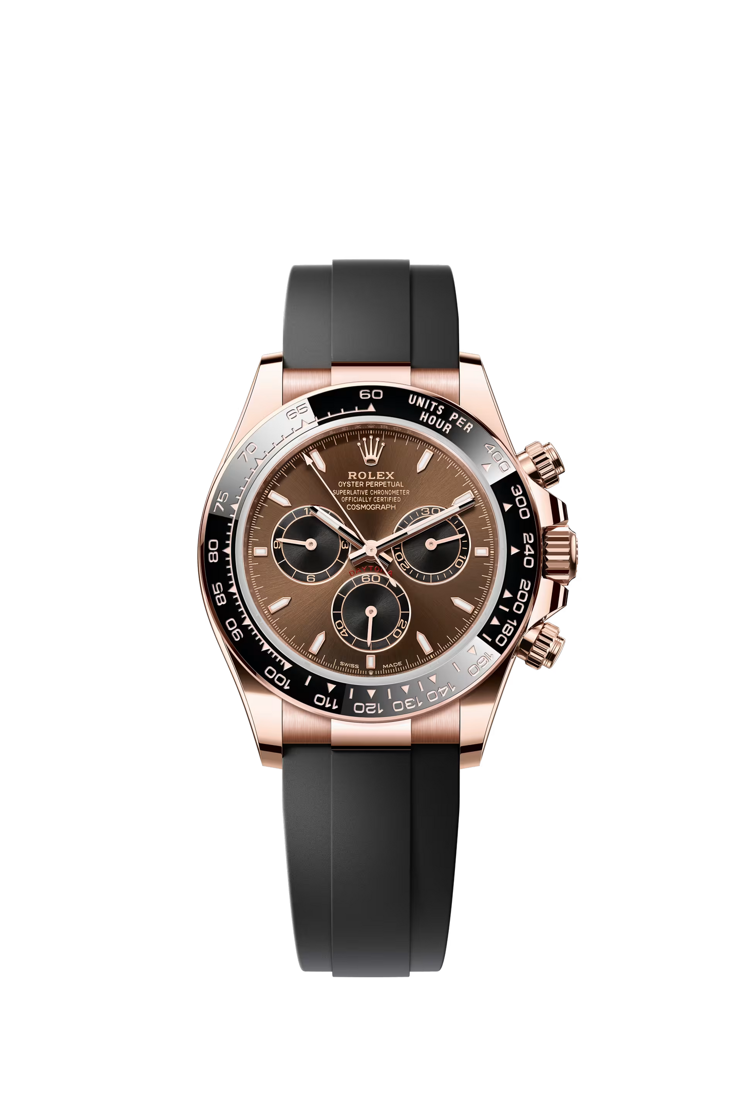 Rolex Cosmograph Daytona 40 mm ref 126515LN in Everose gold with chocolate dial and Oysterflex bracelet