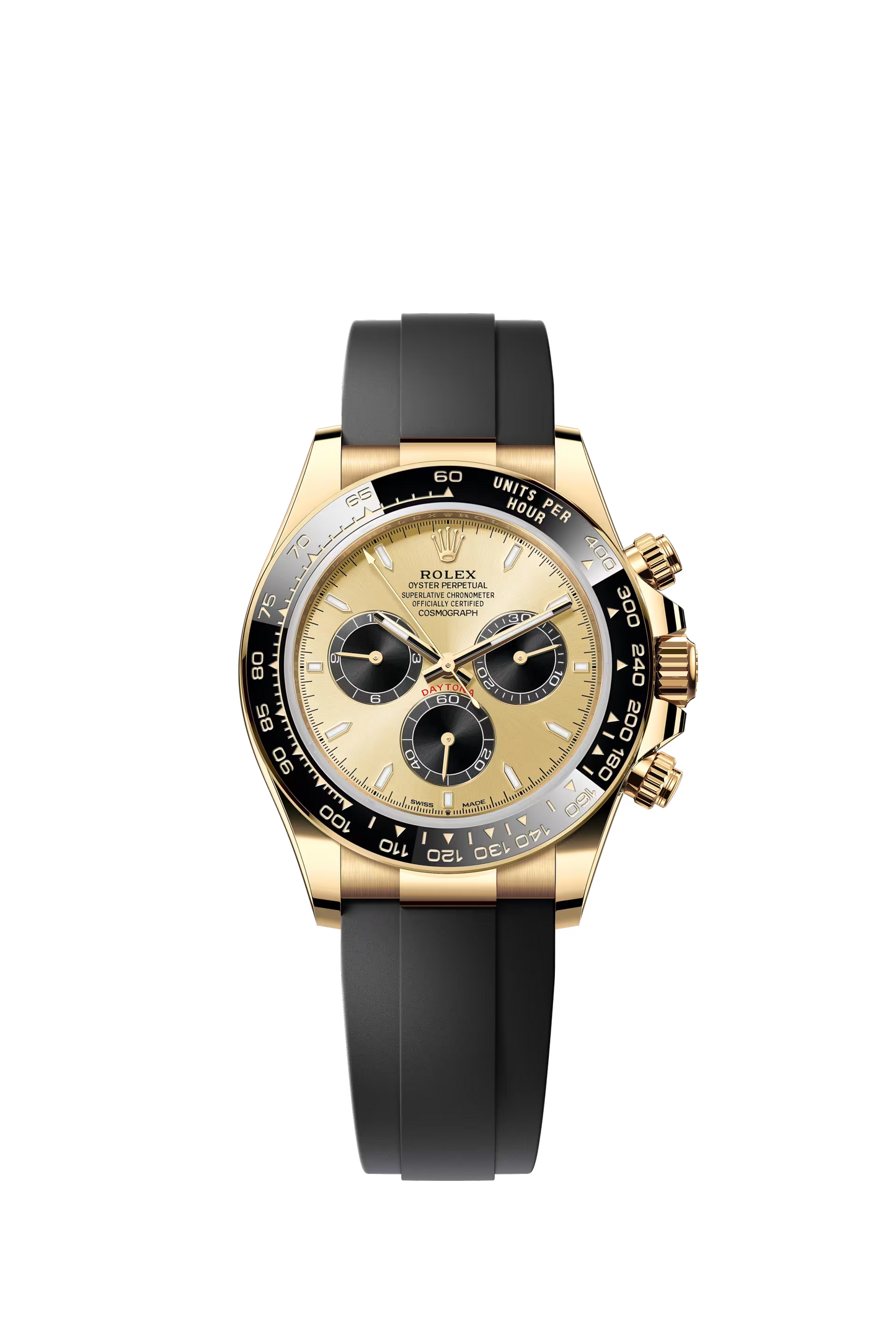 Rolex Cosmograph Daytona 40 mm ref 126518LN in yellow gold with gold dial and Oysterflex bracelet