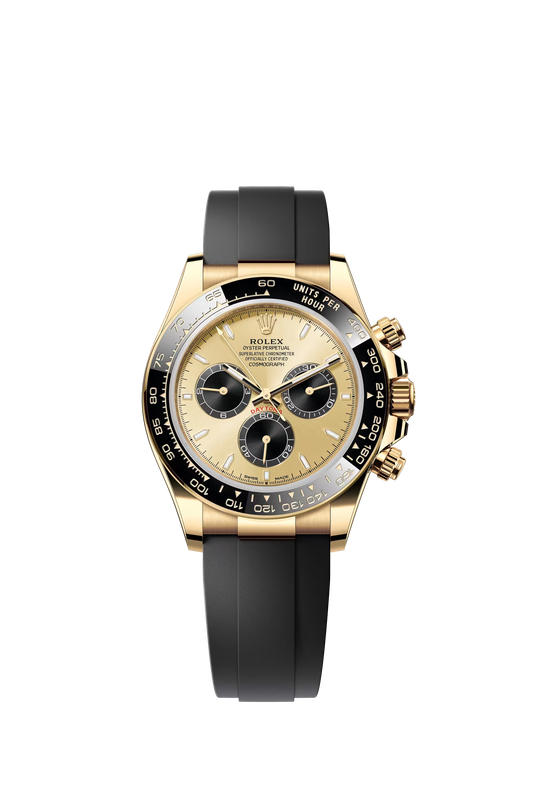 Rolex Cosmograph Daytona 40 mm ref 126518LN in yellow gold with gold dial and Oysterflex bracelet