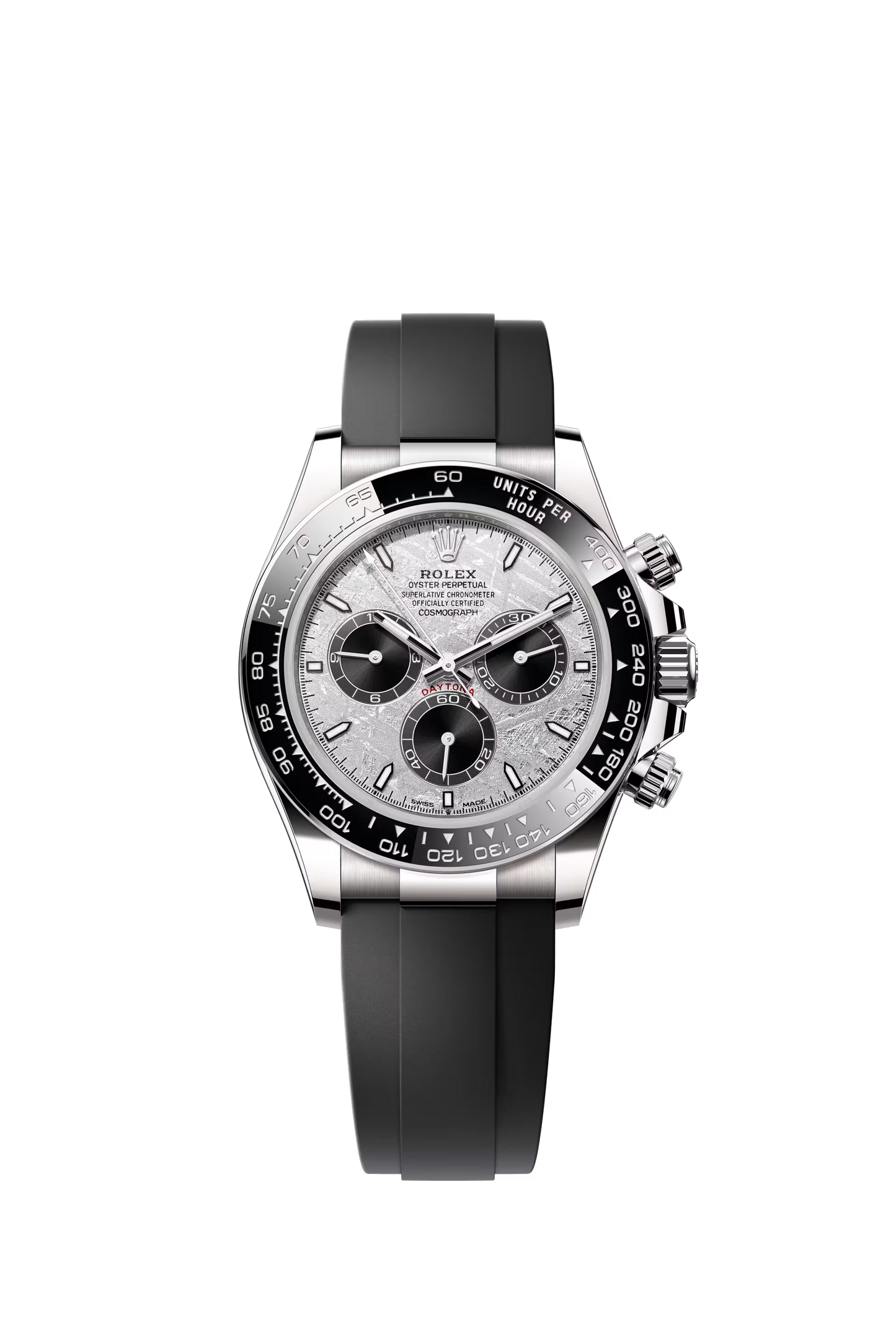 Rolex Cosmograph Daytona 40 mm ref 126519LN in white gold with meteorite dial and Oysterflex bracelet