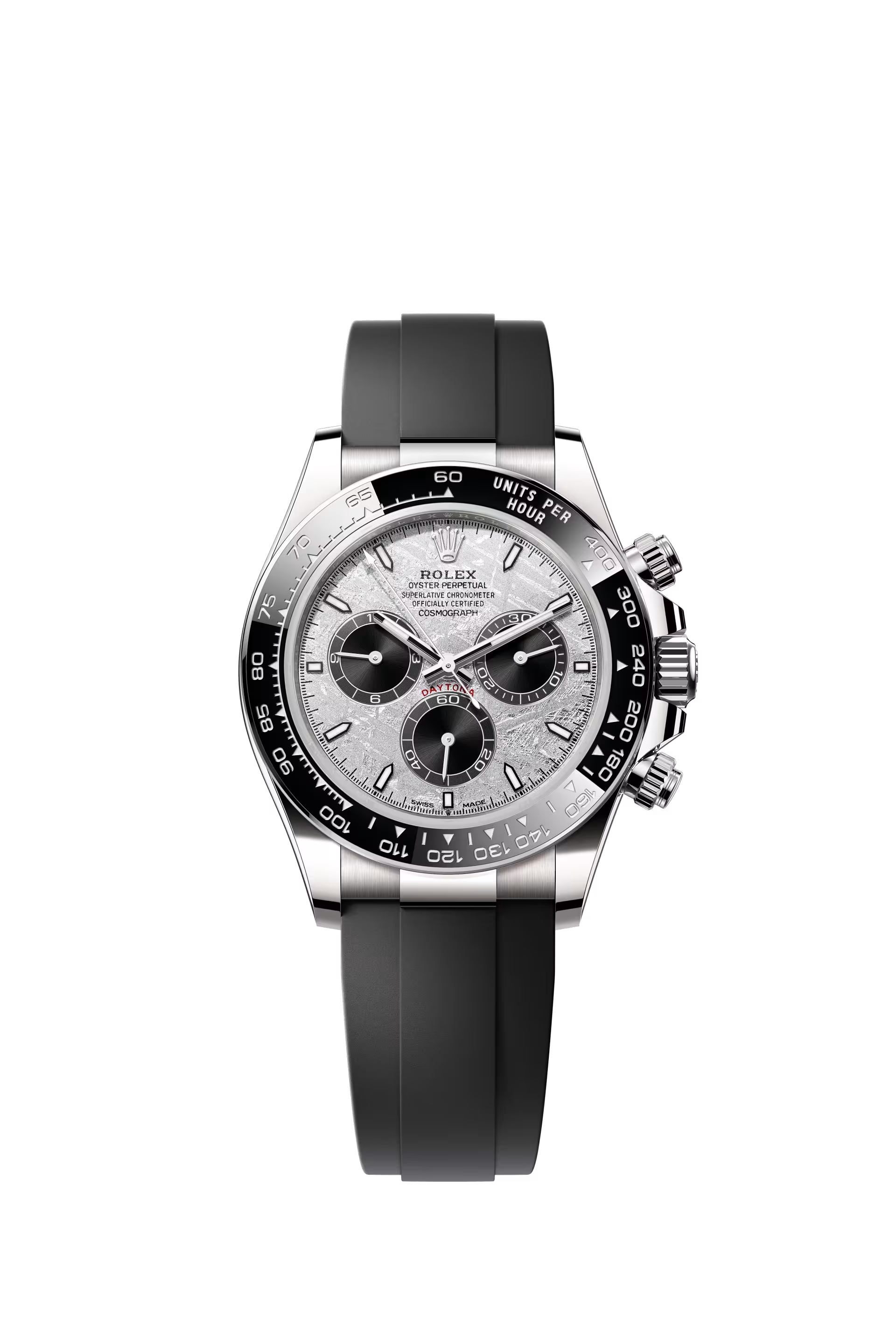 Rolex Cosmograph Daytona 40 mm ref 126519LN in white gold with meteorite dial and Oysterflex bracelet