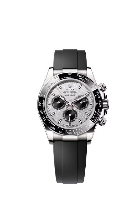 Rolex Cosmograph Daytona 40 mm ref 126519LN in white gold with meteorite dial and Oysterflex bracelet