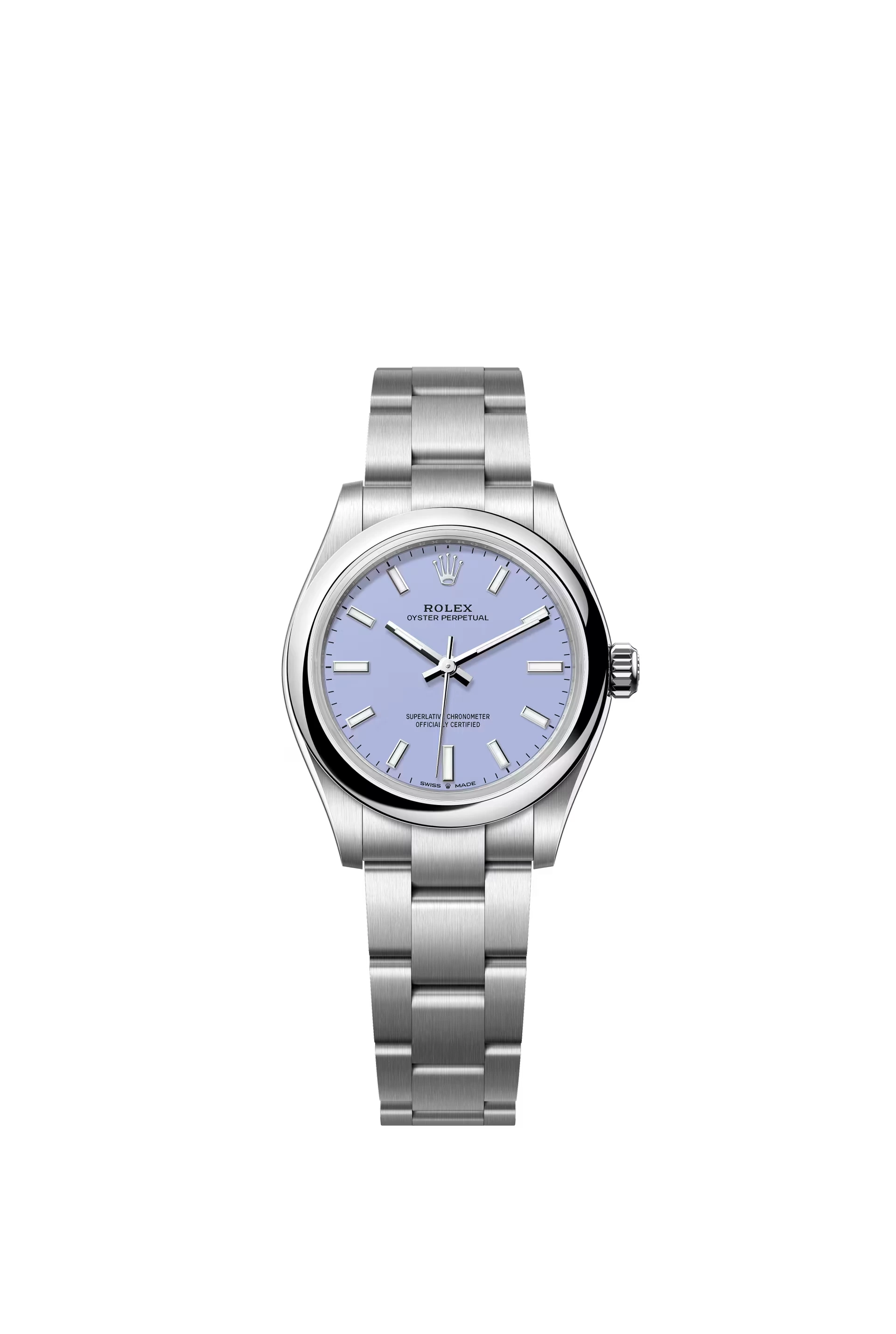 Rolex Oyster Perpetual 31 Oystersteel Lavender Dial Stick Markers Oyster Bracelet Ref. 277200