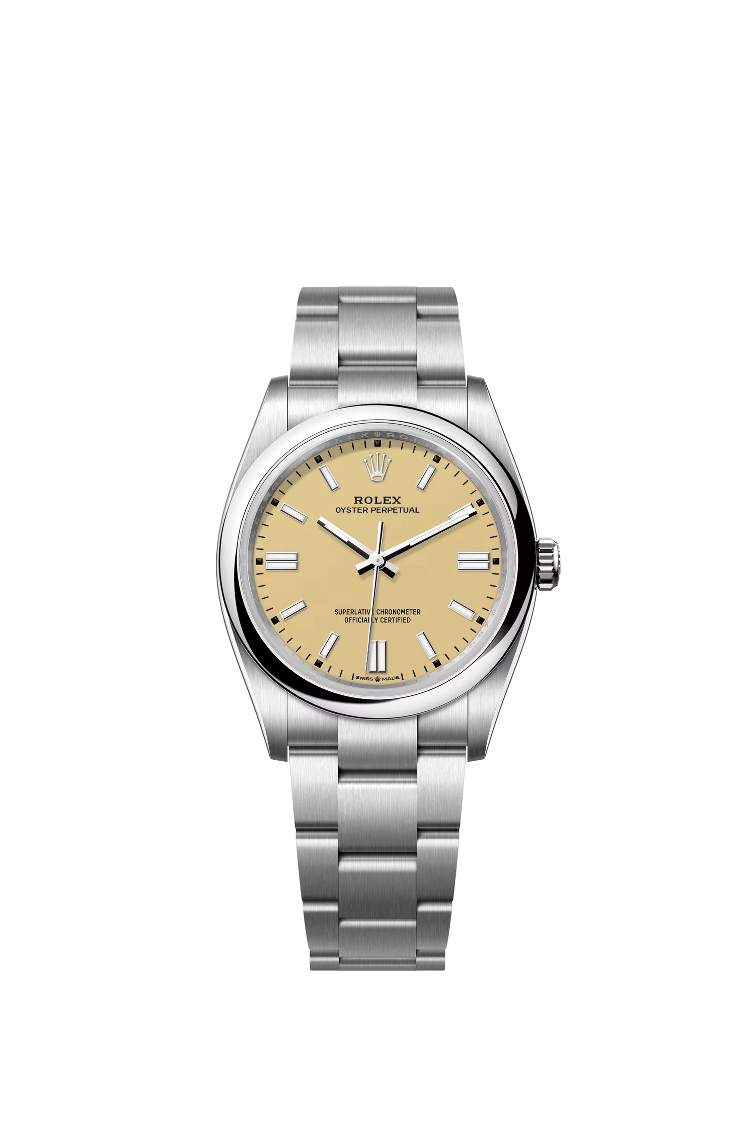 Rolex Oyster Perpetual 36 Oystersteel Beige Dial Stick Markers Oyster Bracelet Ref. 126000