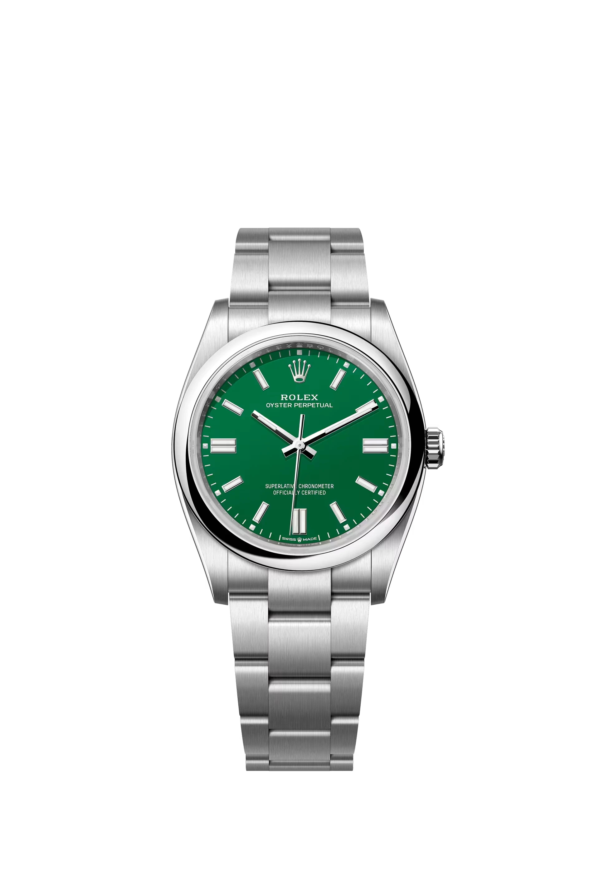 Rolex Oyster Perpetual 36 Oystersteel Green Dial Stick Markers Oyster Bracelet Ref. 126000