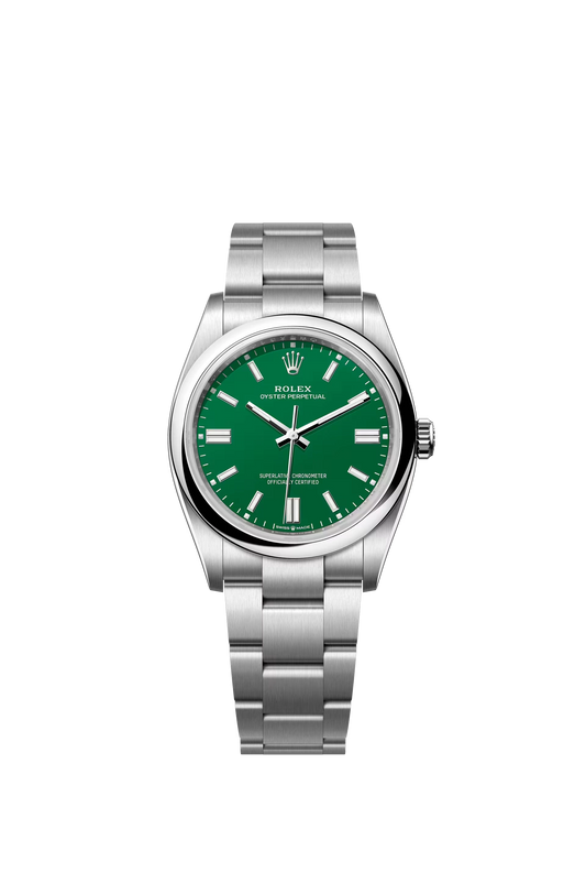 Rolex Oyster Perpetual 36 Oystersteel Green Dial Stick Markers Oyster Bracelet Ref. 126000