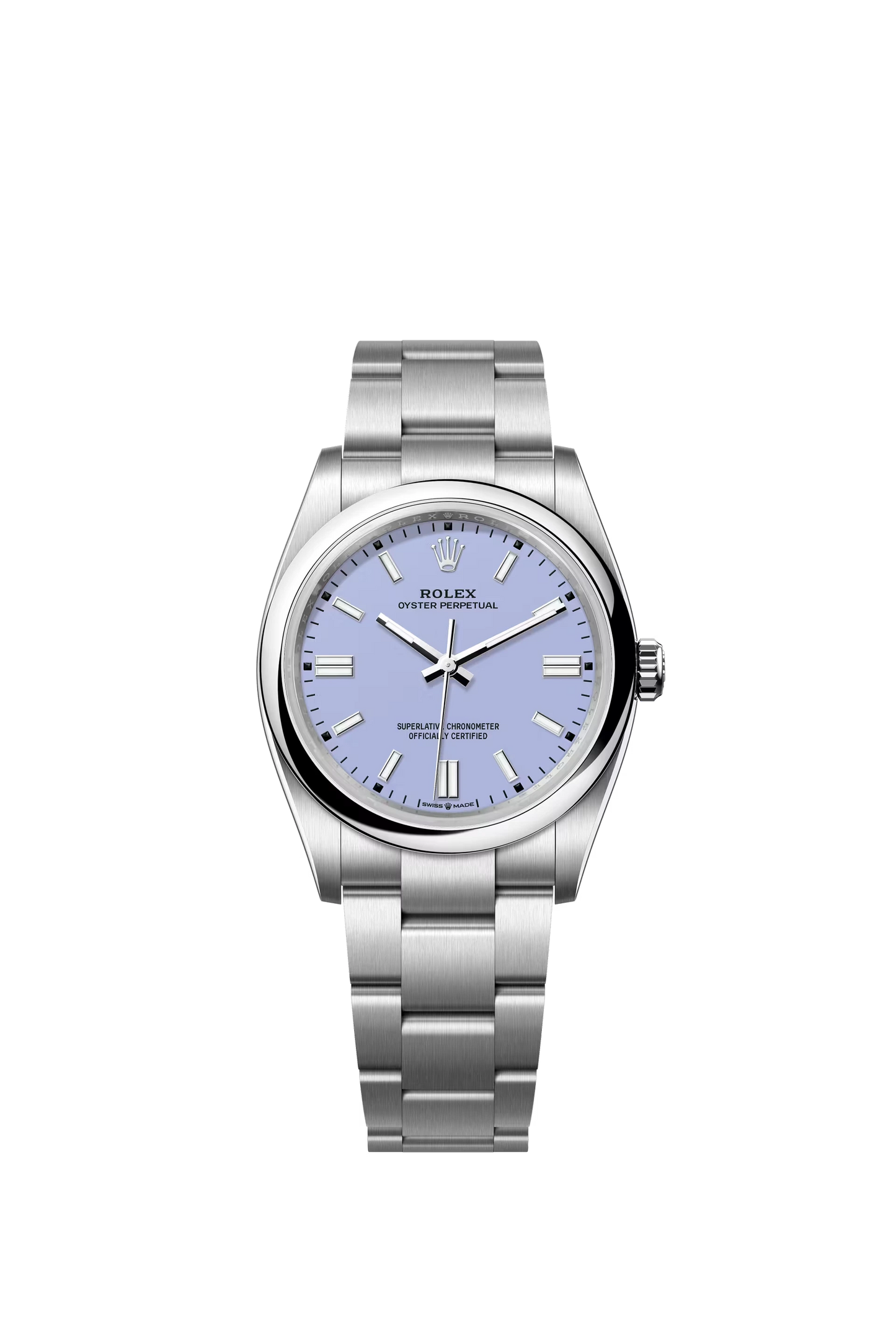 Rolex Oyster Perpetual 36 Oystersteel Lavender Dial Stick Markers Oyster Bracelet Ref. 126000