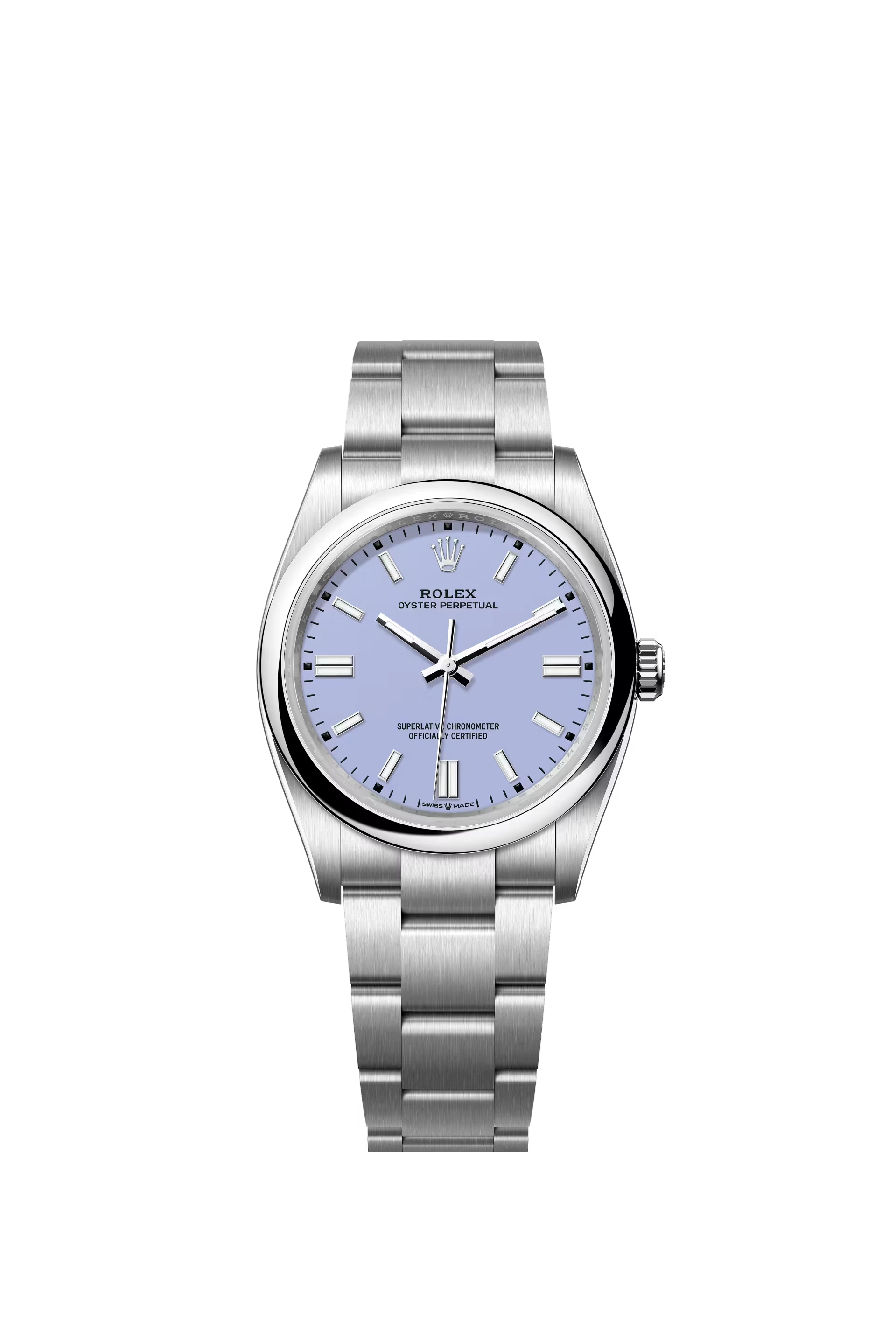 Rolex Oyster Perpetual 36 Oystersteel Lavender Dial Stick Markers Oyster Bracelet Ref. 126000