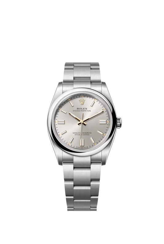Rolex Oyster Perpetual 36 Oystersteel Silver Dial Stick Markers Oyster Bracelet Ref. 126000