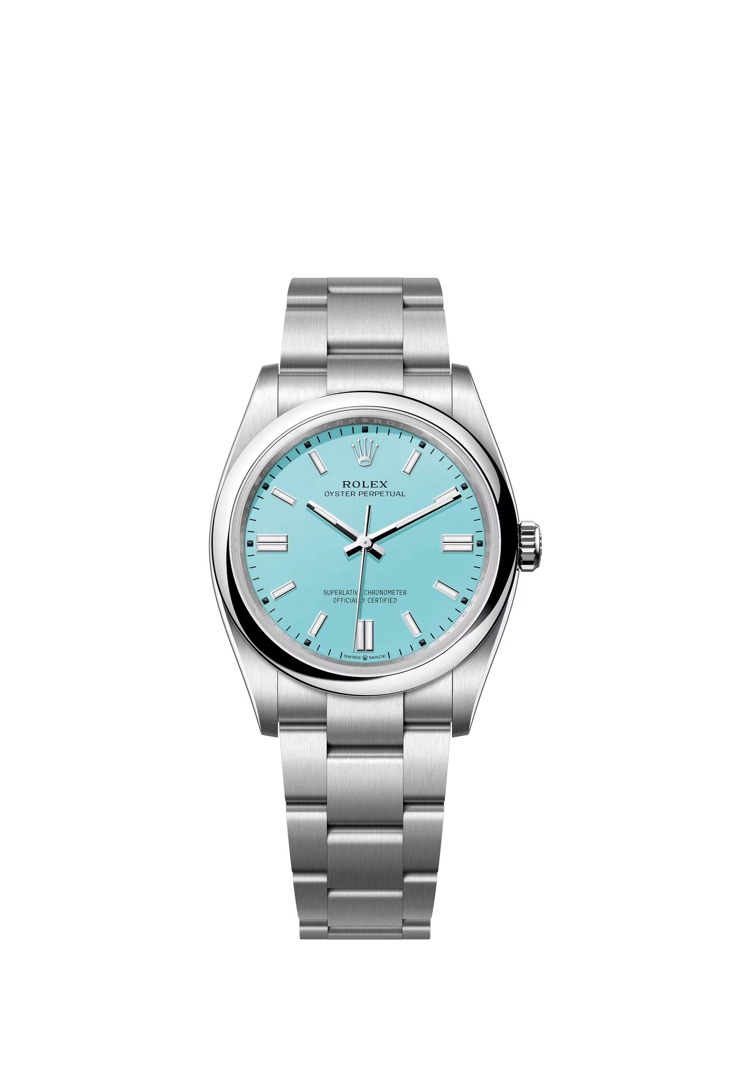 Rolex Oyster Perpetual 36 Oystersteel Tiffany Blue Dial Stick Markers Oyster Bracelet Ref. 126000