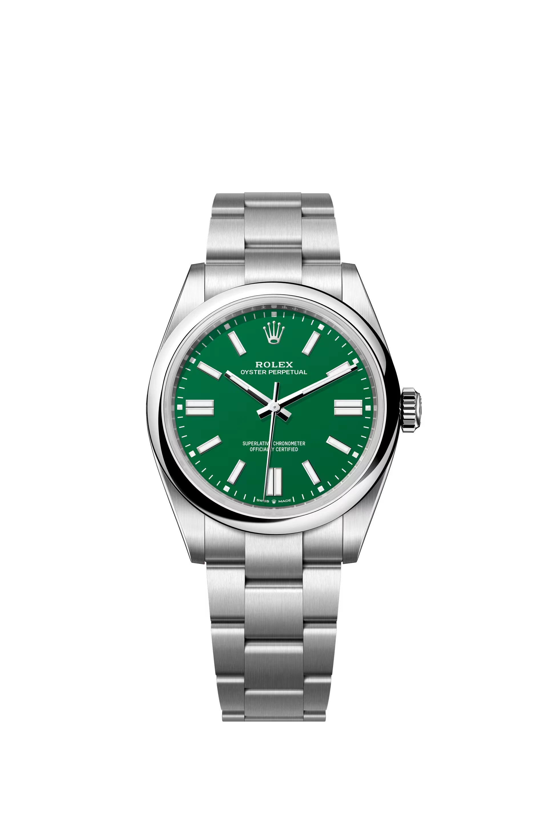 Rolex Oyster Perpetual 41 Oystersteel Green Dial Stick Markers Oyster Bracelet Ref. 134300