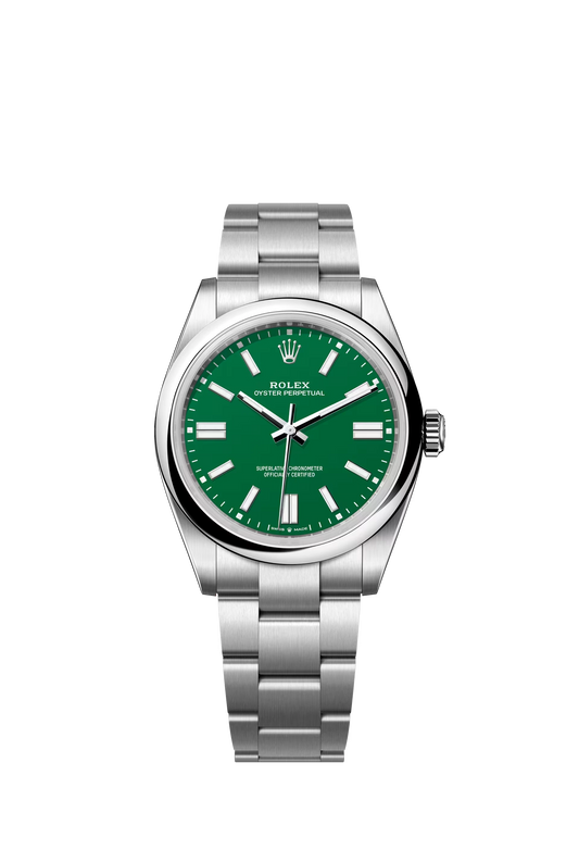 Rolex Oyster Perpetual 41 Oystersteel Green Dial Stick Markers Oyster Bracelet Ref. 134300