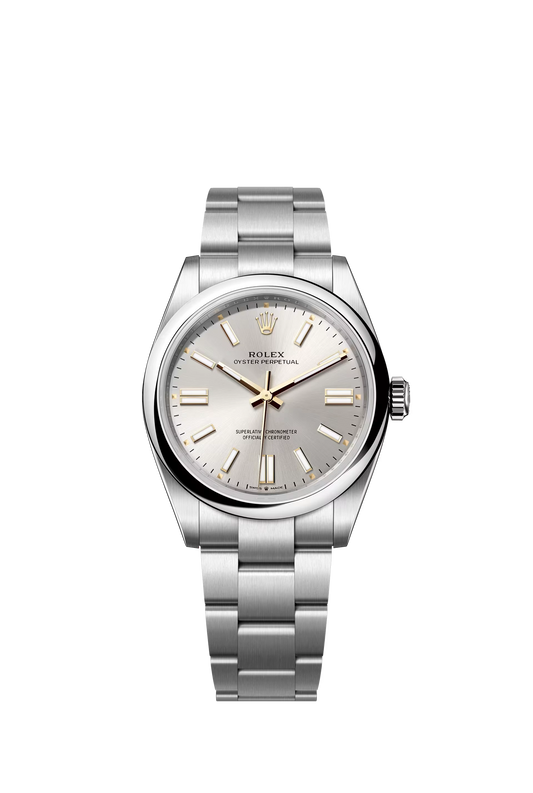 Rolex Oyster Perpetual 41 Oystersteel Silver Dial Stick Markers Oyster Bracelet Ref. 134300