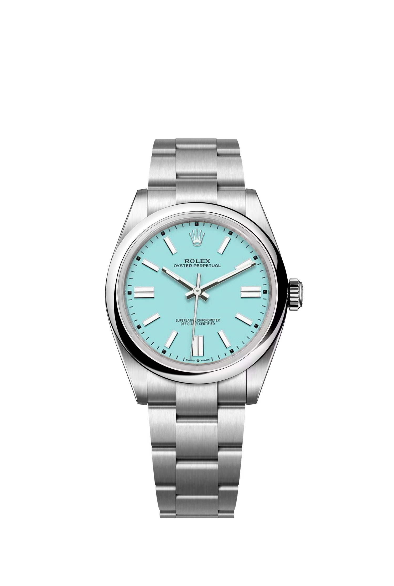 Rolex Oyster Perpetual 41 Oystersteel Tiffany Blue Dial Stick Markers Oyster Bracelet Ref. 134300