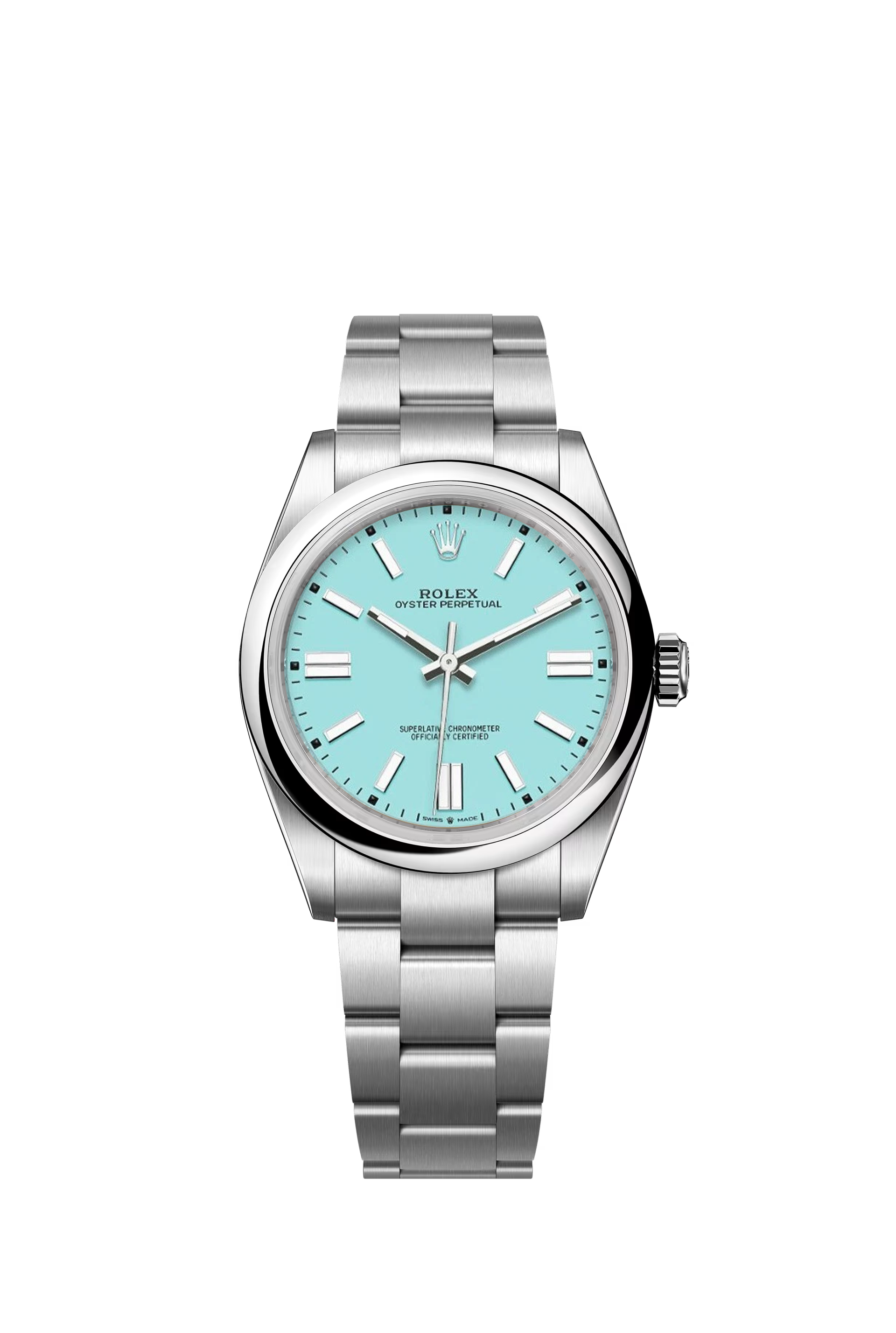 Rolex Oyster Perpetual 41 Oystersteel Tiffany Blue Dial Stick Markers Oyster Bracelet Ref. 134300