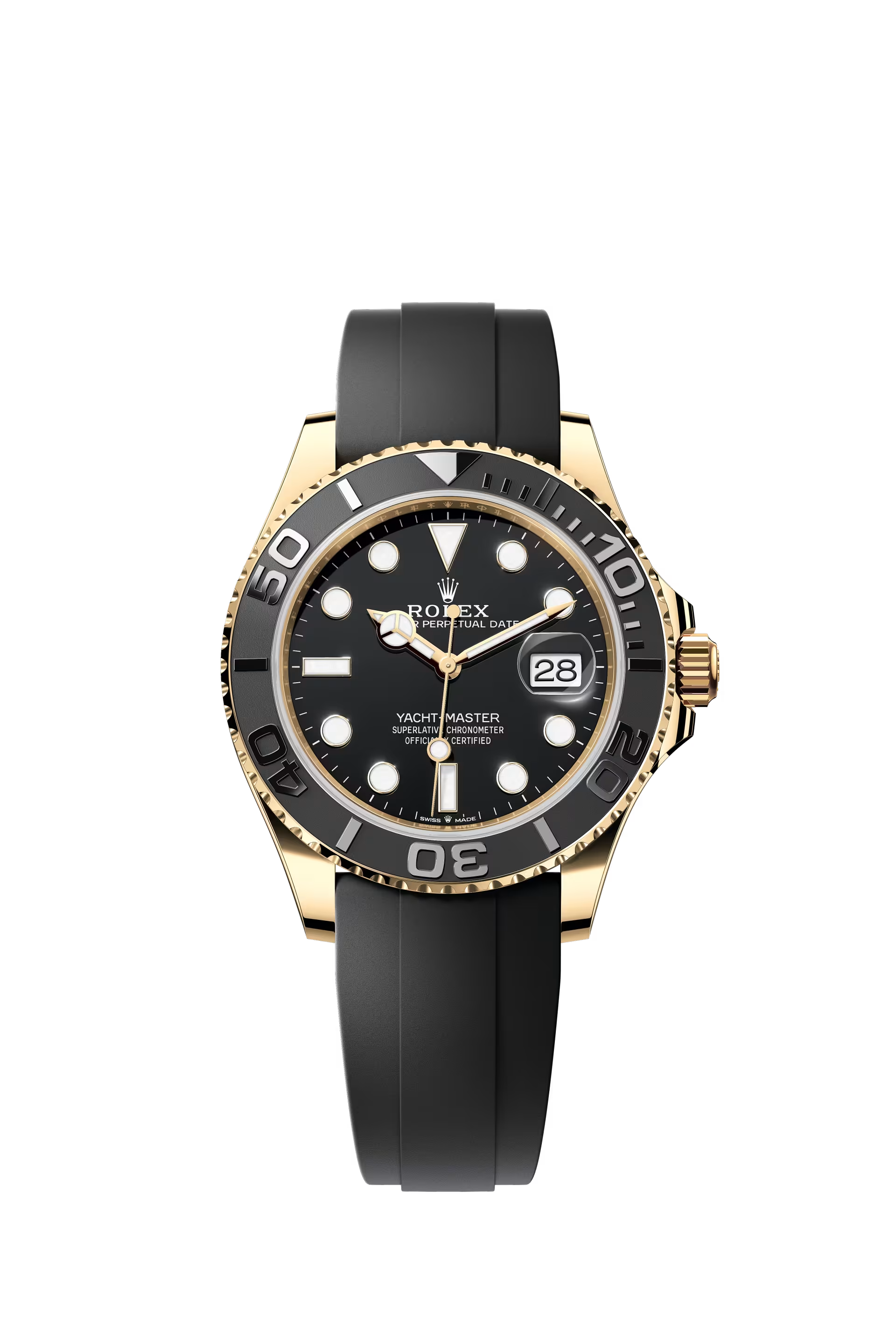 Rolex Yacht-Master 42 ref 226658 in yellow gold with black Oysterflex bracelet