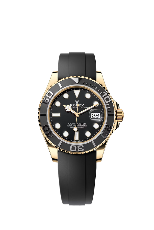 Rolex Yacht-Master 42 ref 226658 in yellow gold with black Oysterflex bracelet