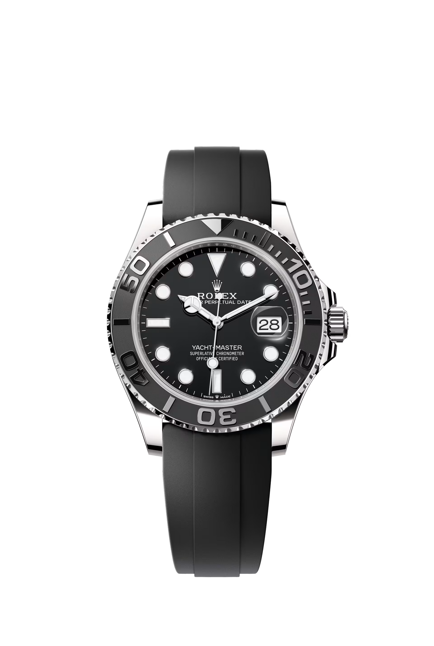 Rolex Yacht-Master 42 ref 226659 in white gold with black Oysterflex bracelet