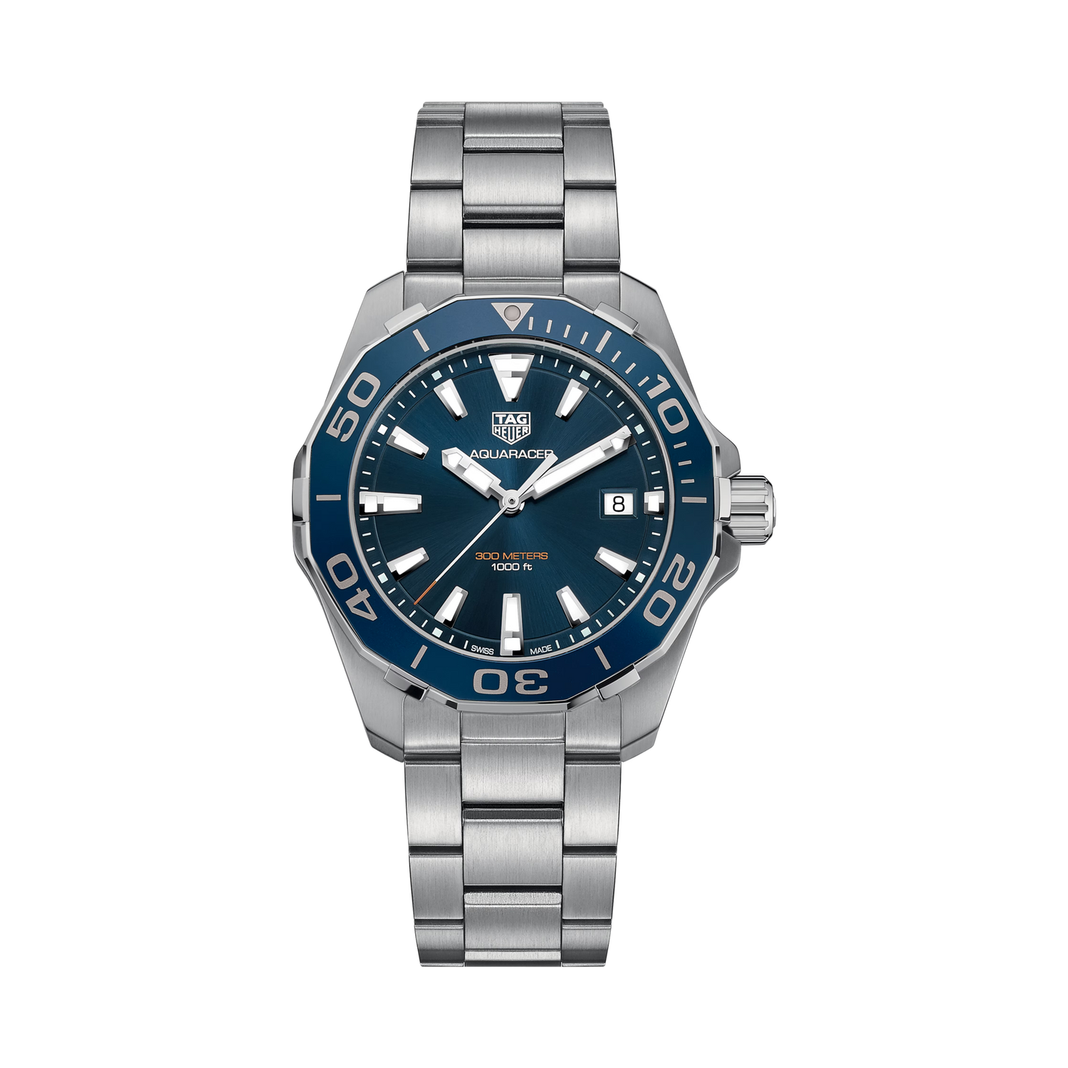 TAG Heuer Aquaracer Professional 300 WBP201B.BA0632 με blue dial και stainless steel bracelet