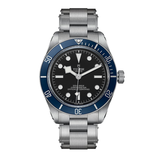 Tudor Black Bay Fifty-Eight Blue M79030B-0001 stainless steel watch with blue bezel blue dial and steel bracelet